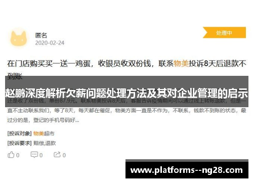 赵鹏深度解析欠薪问题处理方法及其对企业管理的启示